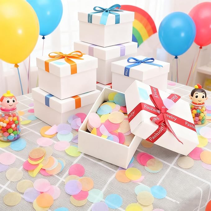 7500 Pcs Multicolor Round Paper Confetti, 0.59 Inch Circle Biodegradable Confetti Bulk, Tissue Paper Dots For Wedding Birthday Party Decoration & Balloon Filler