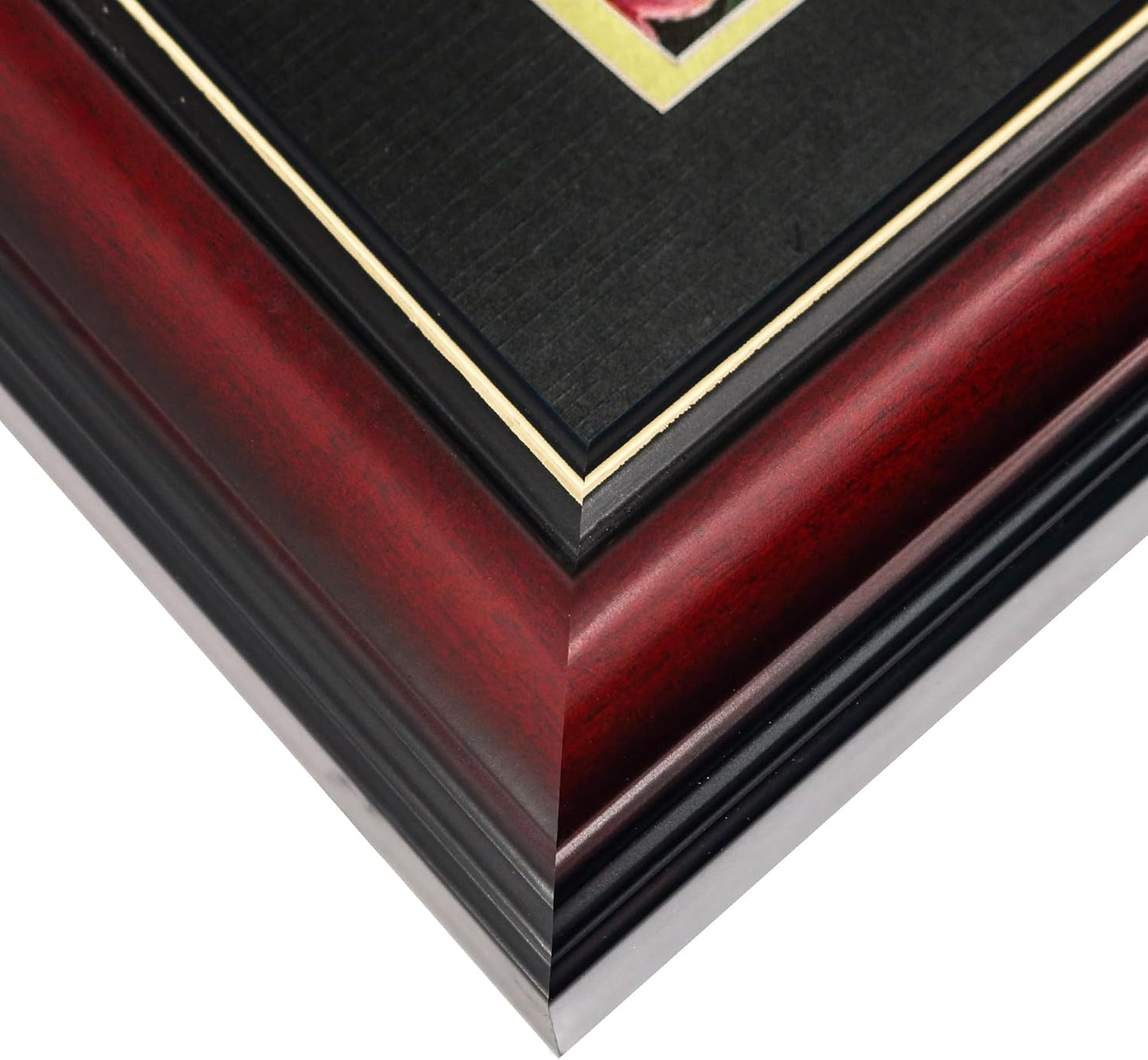 GraduationMall Class of 2025 Graduation Frame for 8.5x11 Diploma & 4x6 Photo with Graduation Cap & Tassel Holder, Cherry Wood Display Case with Black Gold Mat
