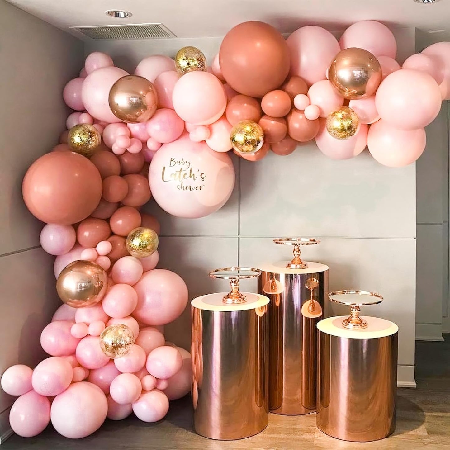 PartyWoo Dusty Pink Balloons 4 pcs 36 Inch Extra Large Big Jumbo Giant Blush Pink Dusty Rose Latex Helium Balloons for Baby Shower Bridal Shower Boho Theme Princess Birthday Party Decorations Pink-F01