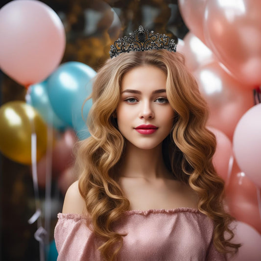Birtthday Tiara Crown with Sash for Women Birthday Queen Party