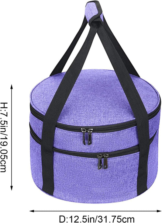 Insulated Double Decker Casserole Carrier - Hot & Cold Food, Pie & Salad Bowl Holder - Perfect for Parties & Picnics