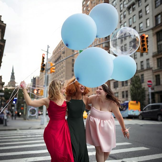 10Pcs Giant Baby Blue Balloons 36 Inch Extra Large Light Blue Latex Ballons Jumbo Pastel Party Decorations for Birthday Baby Shower Gender Reveal Graduation Wedding Engagement Anniversary