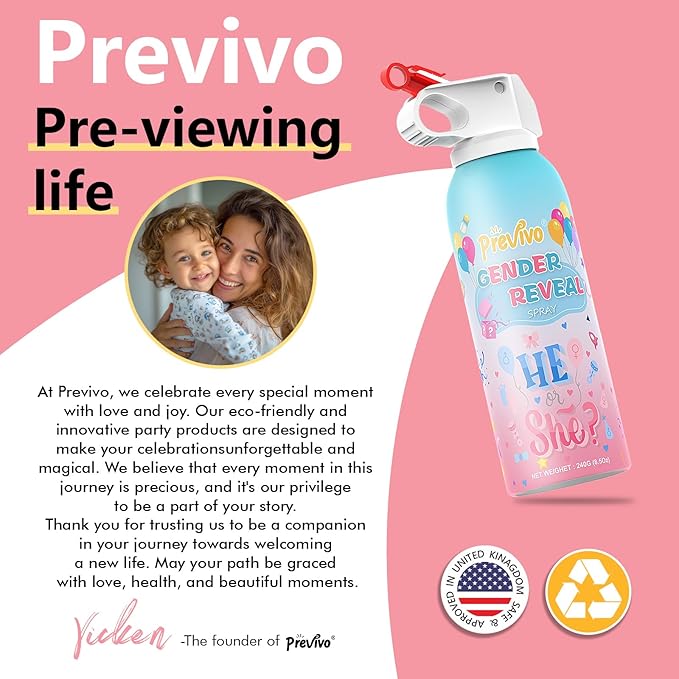 Previvo 4Pcs Gender Reveal Smoke Bombs with 100% Biodegradable Gender Reveal Fire extinguisher for Baby Shower Supplies (Pink+Blue)