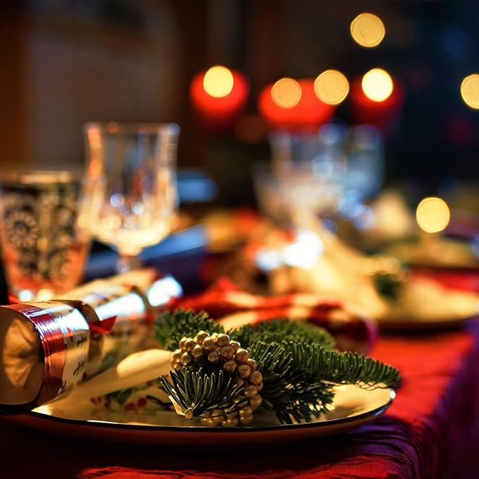 Gold Christmas Tree Charger Plates - 13" Reusable Openwork Holidays Party Decorations Round Chargers for Dinner Plate - Elegant Table Setting Centerpieces 6 Pack