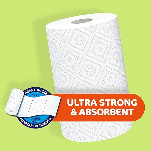 Nicky Elite Adapt-A-Size Paper Towels 24 Large Rolls= 40 Regular Rolls Plastic Free Packaging Paper Wrap Ultra Strong and Absorbent