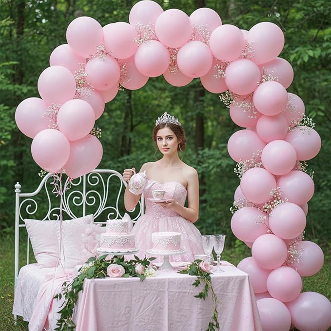 Patimate Pastel Pink Balloons - 150pcs 5 Inch Light Pink Latex Party Balloons for Girls Women Wedding Bridal Baby Shower Gender Reveal Graduation Engagement Birthday Party Decorations