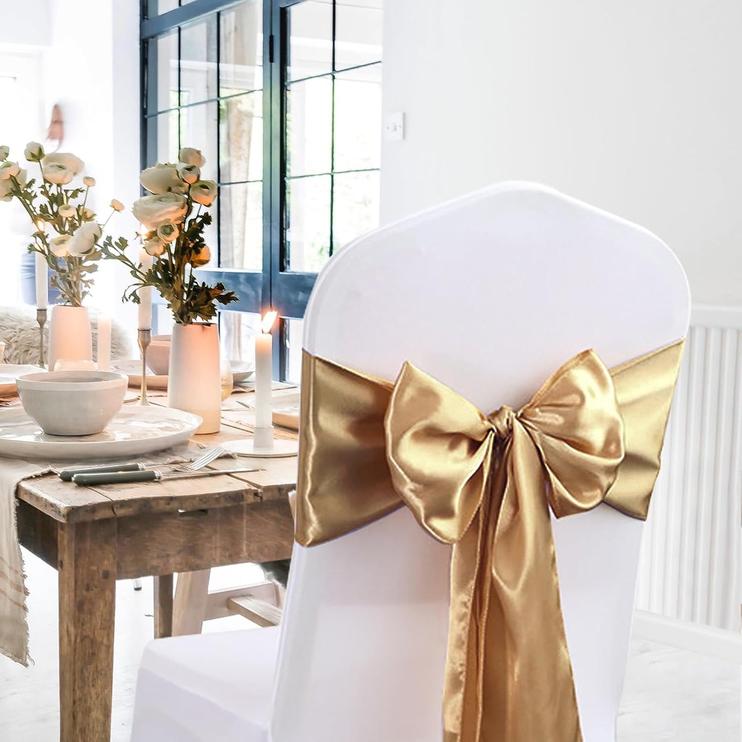 10 Pack Satin Table Runner 12 X 108 Inch Silk Table Runner for Party,Wedding, Birthday, Banquets,Decoration(Old Gold)