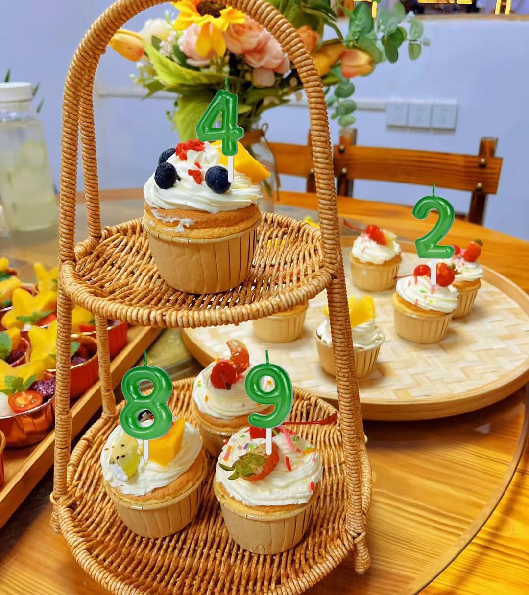 Green Number 9 Birthday Candles, Cake Toppers for Birthday/Baby Shower/Anniversary/Wedding Party Celebrating/Decorating. (Green Number 9)