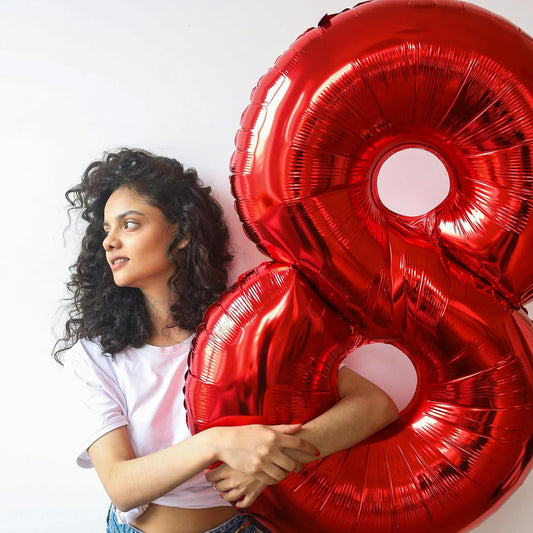 Smlpuame 40 inch Number Balloon 0-9 Red Large Number 6 Balloons for 6th Birthday Party Celebration Decorations Supplies