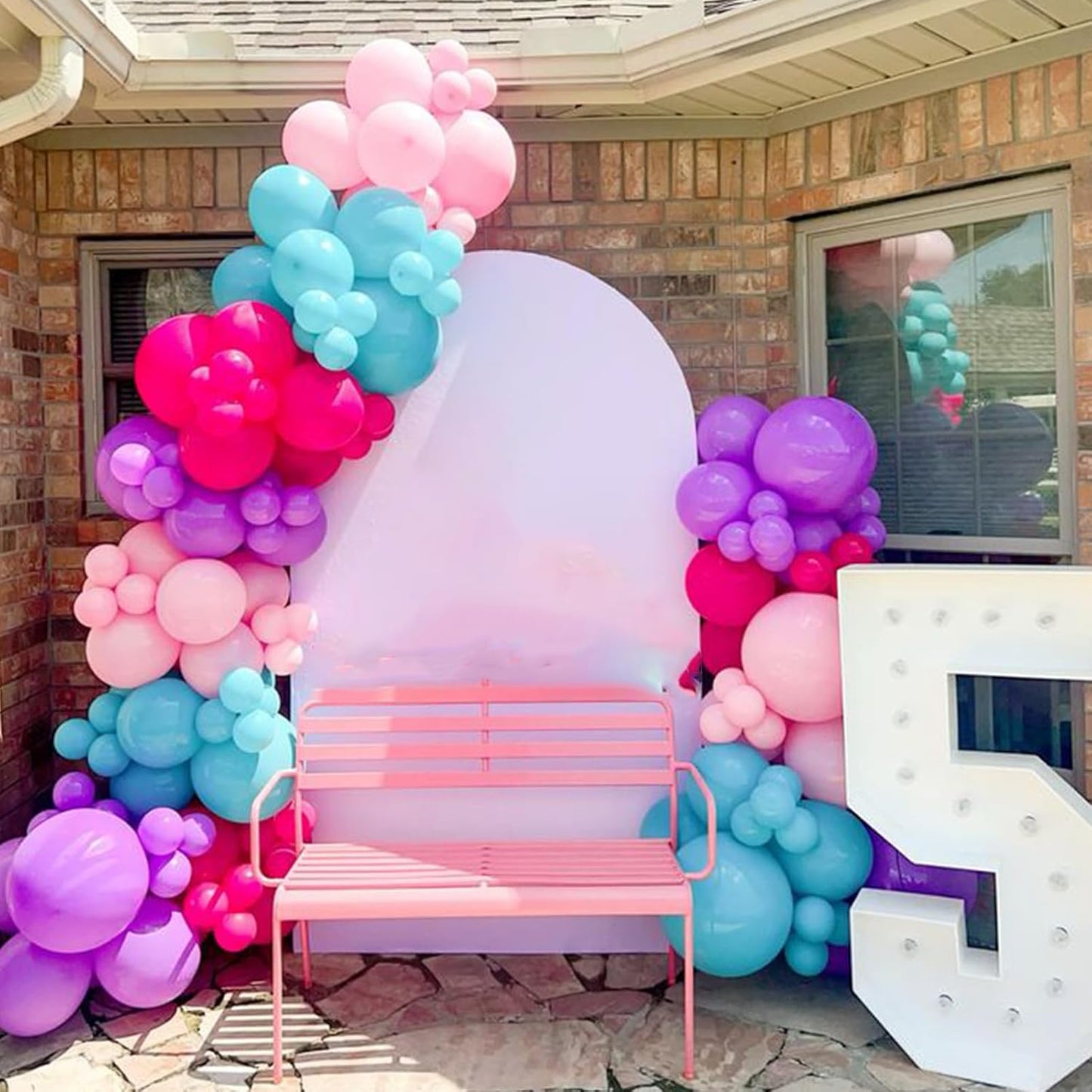 Pink and Purple Balloons, 60PCS 12Inch Purple Pink Teal Blue Balloons and Gold Birthday Balloon for Girls Princess Birthday Mermaid Baby Shower Party Decorations