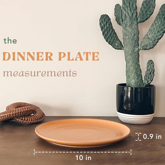 Mora Ceramic Artisan Matte Dinner Plates Set of 6, 10 inch Dish Set - Microwave, Oven, and Dishwasher Safe, Scratch Resistant, Modern Rustic Dinnerware- Kitchen Porcelain Serving Dishes