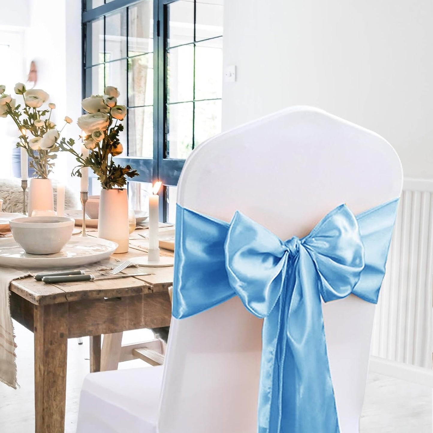 10 Pack Table Runner 12 X 108 Inch Silk Table Runner for Party,Wedding, Birthday, Banquets,Decoration(Blue)