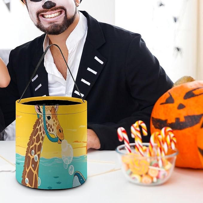 Halloween Candy Bucket - Giraffe And Shark Trick Or Treat Candy Bag, Gift Bag for Party Favor Supplies