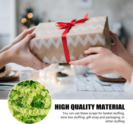 ZEBMOON 2 LB Light Green Crinkle Cut Paper Shred Filler Great for Gift Wrapping, Basket Filling, Birthday, Wedding, Halloween, Thanksgiving, Christmas Day, New Year Party Decorations Filling Supplies