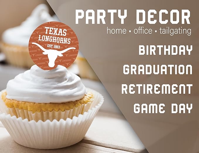 University of Texas Party Supplies for Football, Birthday Gift, Graduation Party Banner and Cake Toppers (42 Pieces) (Texas Longhorns)