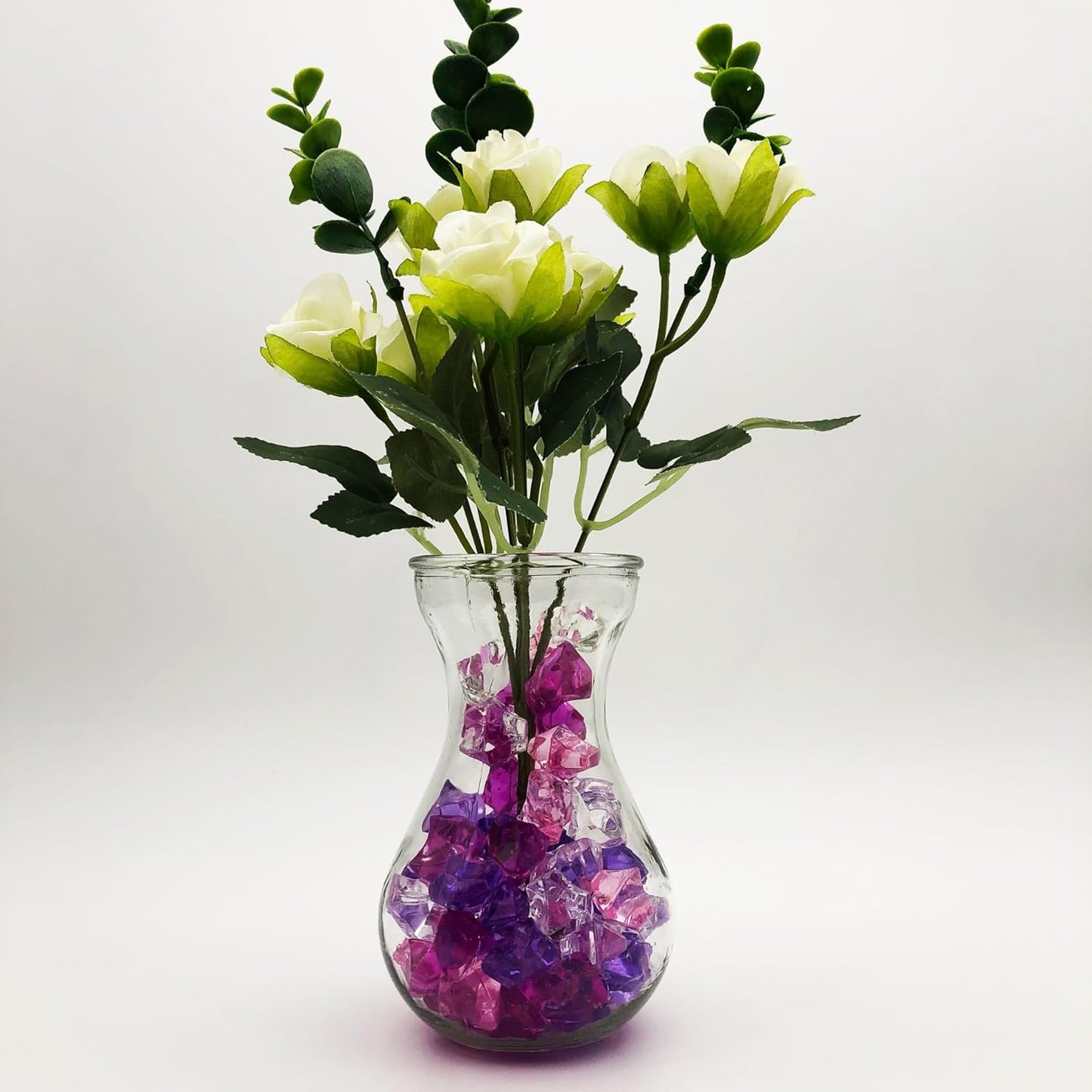 Pack of 200 Decorative Acrylic Crystal Gems, Multi-Color Ice Rocks, Reusable Acrylic Crushed ice Rocks for Home Décor
