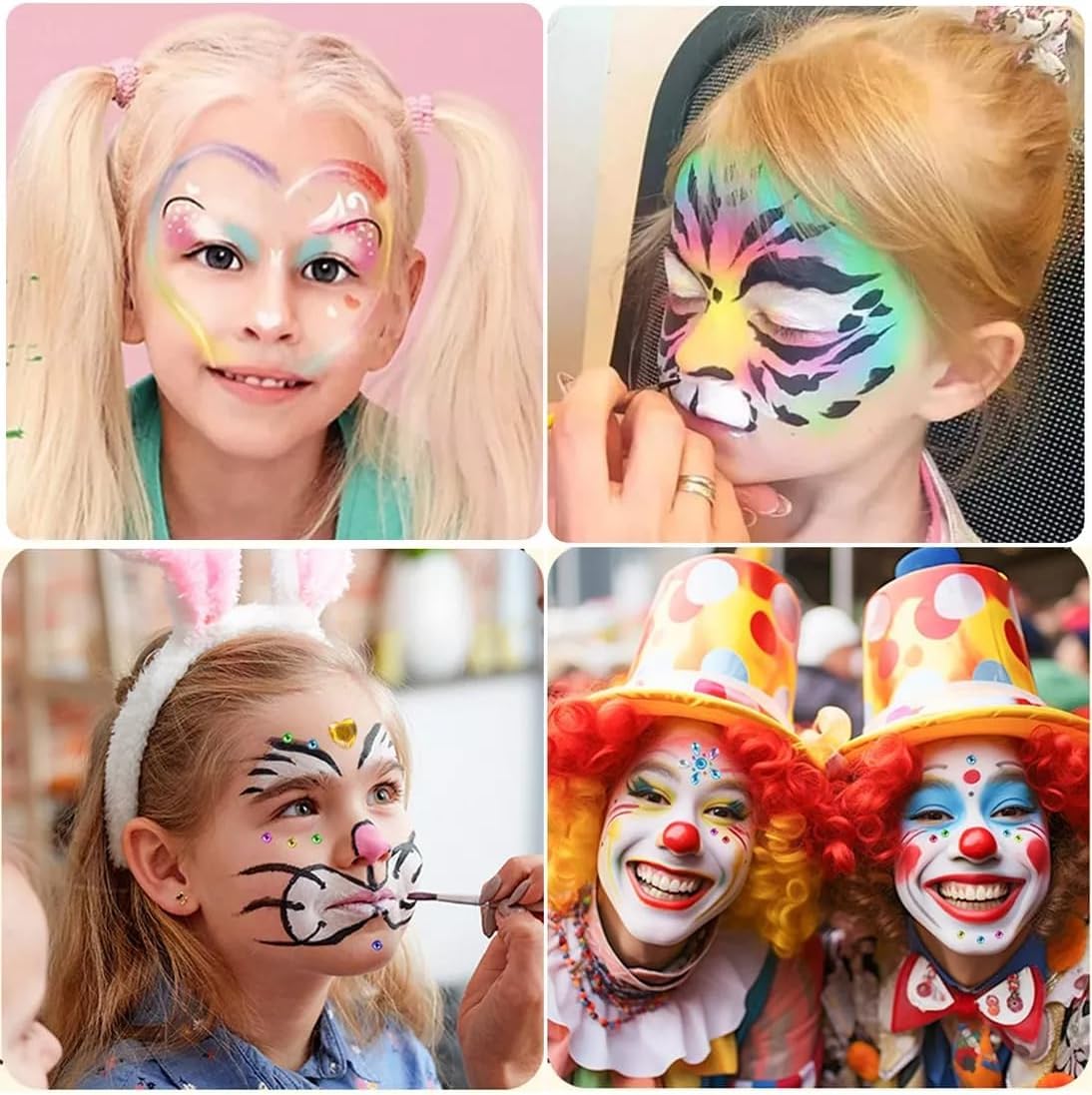 26 Colors Face & Body Paint Palette Kit,Halloween Makeup Kit, face painting kit professional,with 10 Brushes+30 pcs Stickers,Ideal for Halloween Cosplay Party SFX Arty Stage Makeup(26-Colors)