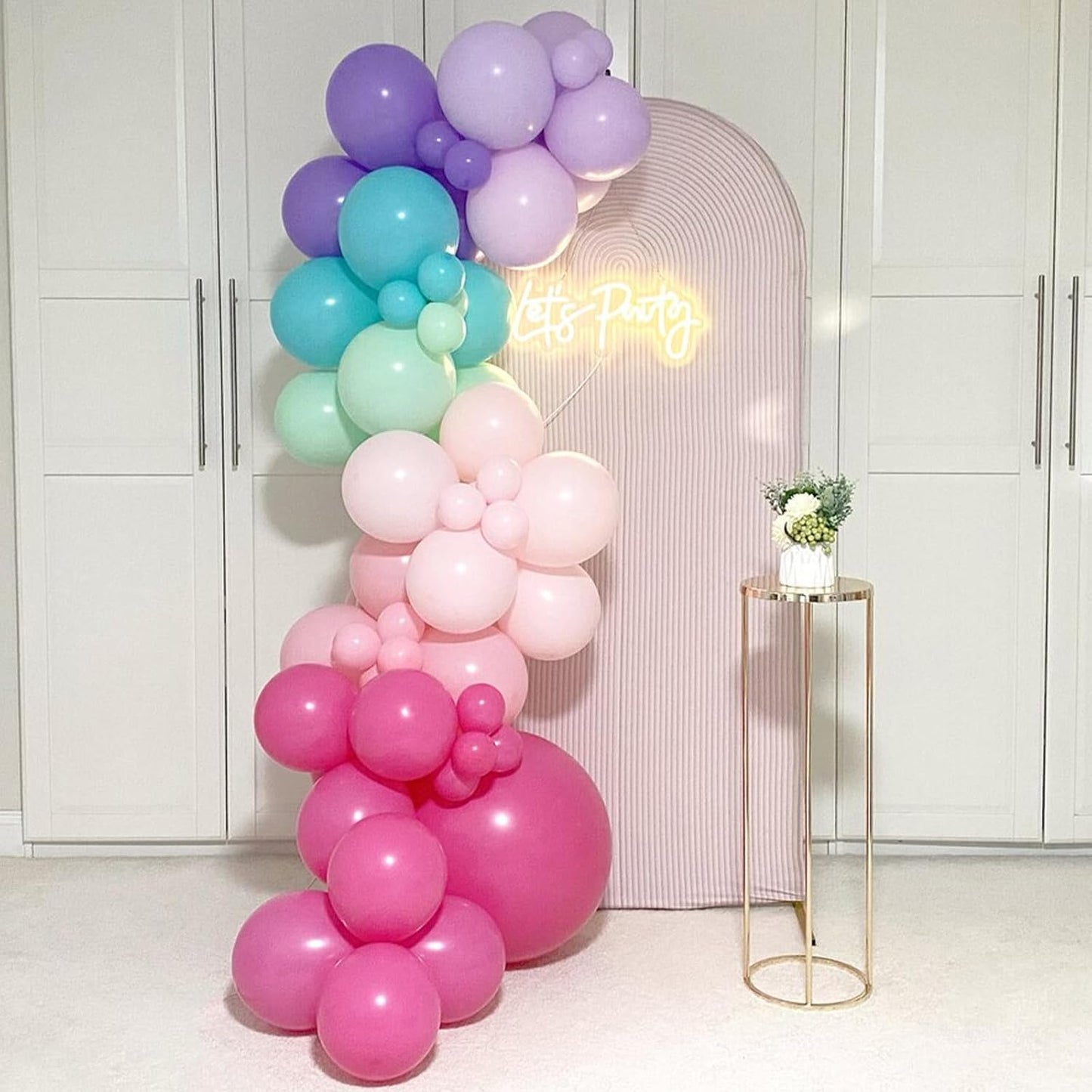 Pink Purple and Blue Balloons, 60 PCS 12 Inch Teal Blue Pink Purple Balloons Colorful Balloon for Girls Mermaid Birthday Baby Shower Wedding Princess Singer Party Decorations
