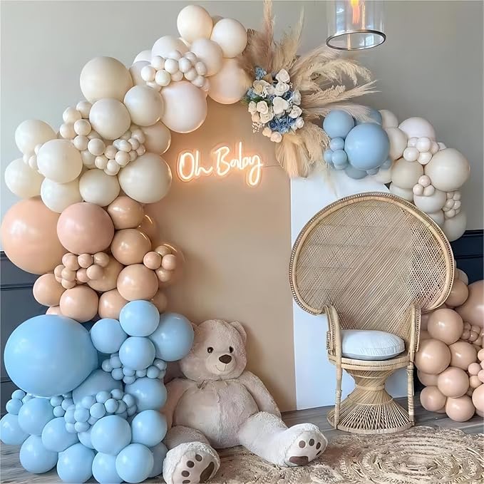 Sand White Balloons, 140pcs 18 12 10 5 Inch Different Sizes Pack Party Latex Balloons for BOHO Birthday Halloween Holiday Balloon Garland as Party Decorations
