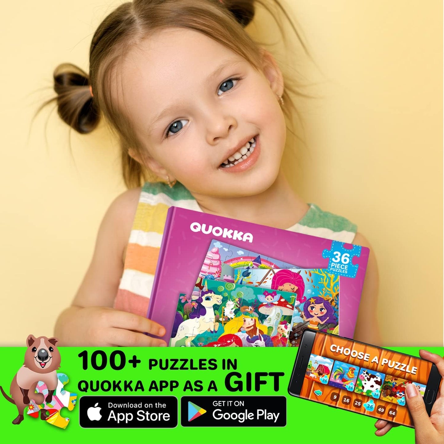 QUOKKA Magnetic Puzzles for Kids Ages 4-6 - 36 Pieces Sudoku Toddler Puzzles Ages 2-4 - Travel Games for Kids Ages 3-5 - Princess Unicorn Mermaid Toddler Travel Toys - Car Airplane Road Trip Games