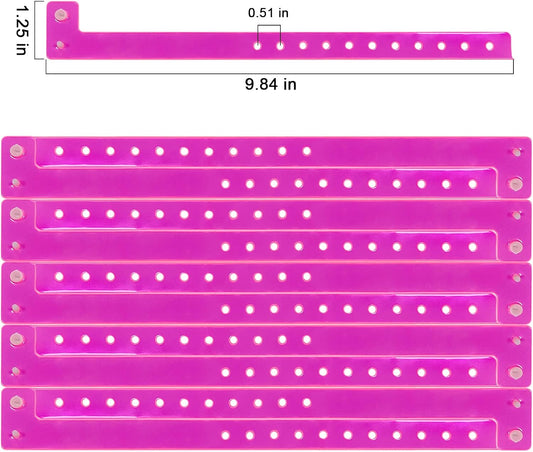 Pink Plastic Wristbands-500 Pack Colored Identification Wristbands for Events, Waterproof Lightweight Security Vinyl Wristbands for Party Concert Club Festival Entrance Admission