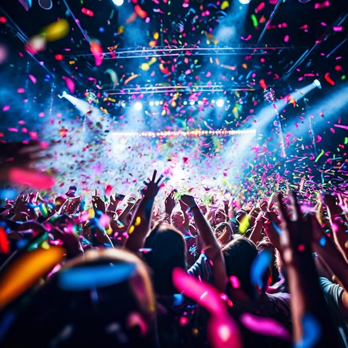 Electric Confetti Cannon Cartridges, 12pcs. - 16" Gold & Silver Confetti Poppers for Weddings, Parties, Events | Requires 2-shot/4-shot Machine to Activate