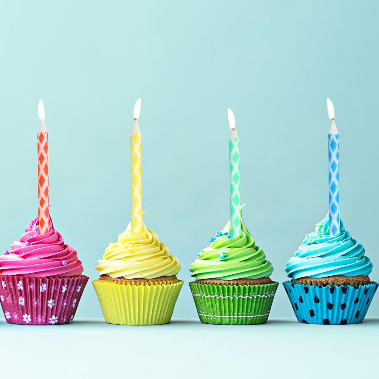 140-Count Birthday Candles Multicolored Diamond, Birthday Candles for Cake, Cupcake Candles, Party Celebration