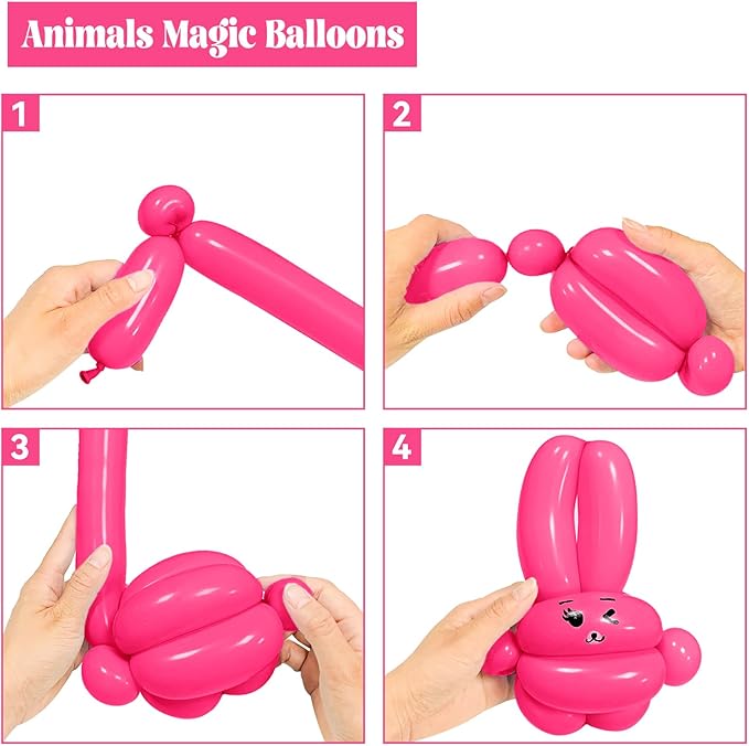 100 pcs 260 Long Balloons (Hot Pink Balloons)