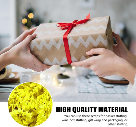 ZEBMOON 1 LB Yellow Crinkle Cut Paper Shred Filler Great for Gift Wrapping, Basket Filling, Birthday, Wedding, Halloween, Thanksgiving, Christmas Day New Year Party Decorations Filling Supplies