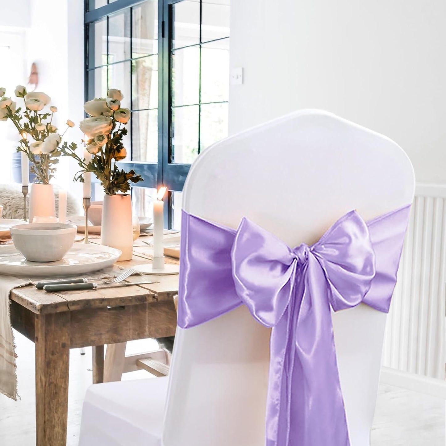 10 Pack Satin Table Runner 12 X 108 Inch Silk Table Runner for Party,Wedding, Birthday, Banquets,Decoration(Lavender)