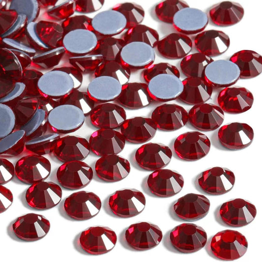 Beadsland Hotfix Rhinestones, 2880pcs Flatback Crystal Rhinestones for Crafts Clothes DIY Decorations, Dark Siam, SS8, 2.3-2.5mm