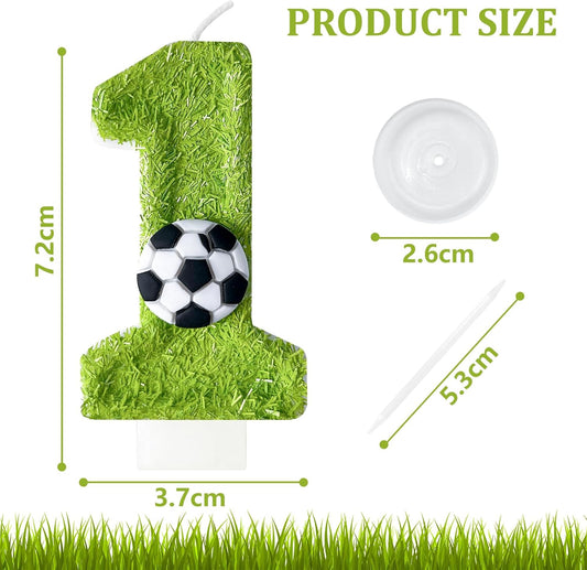 1th Birthday Candles,Soccer Birthday Decorations,Suitable for Girl and boy Cake Toppers, Wedding Cakes, Anniversaries, Party Celebrations, Birthday Decorations