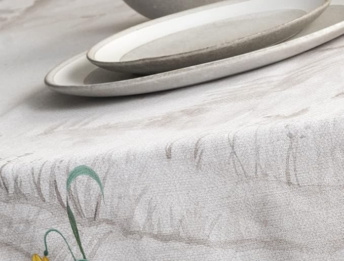 Maison d' Hermine Table Cloth Rectangle Table 100% Cotton 60 x 108 Inches Tablecloth Reusable Decorative for Dining Room Farmhouse Home Valentines Day Decorations Spring Summer - Basse Cour
