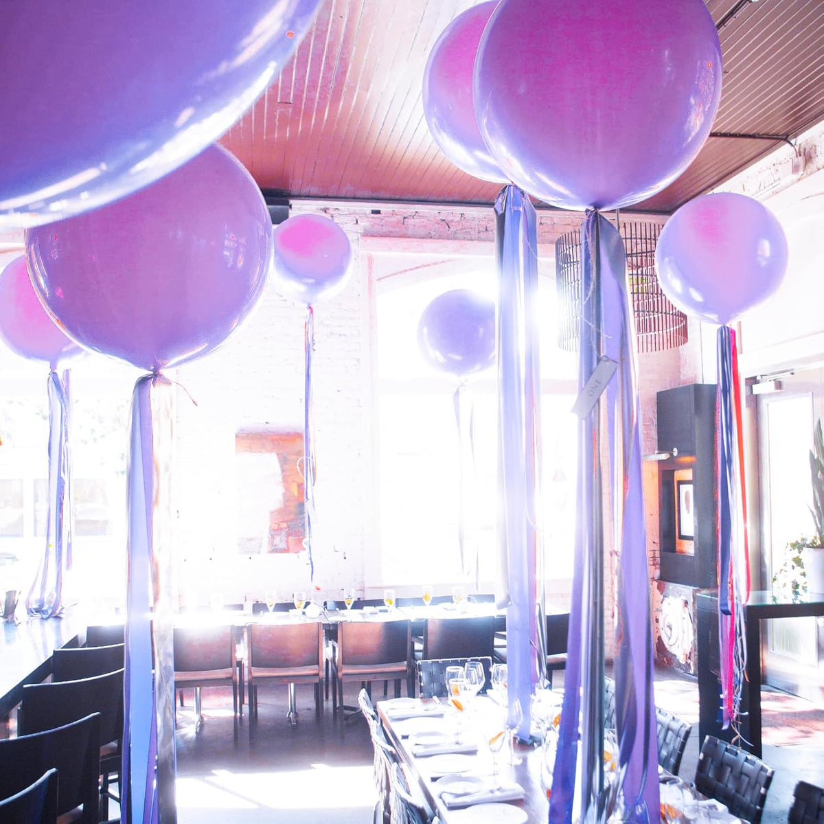 PartyWoo Pastel Purple Balloons 4 pcs 36 Inch Extra Large Big Jumbo Giant Light Pastel Purple Lavender Lilac Latex Helium Balloons for Graduation Baby Shower Birthday Party Decorations Purple-Q10