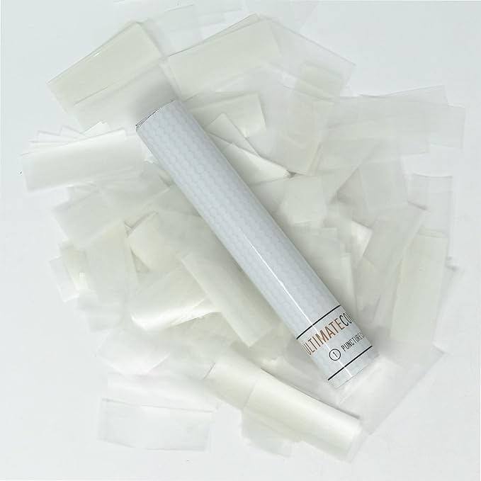 Ultimate Confetti - 8 Pack White Dissolving Rice Paper Confetti Wands - Handheld 6" Water Soluble Confetti Flick Flutter Sticks For Wedding, Parties & Live Events - 1 Handful, 0.5 oz Each Stick
