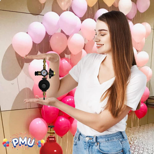 PMU Helium Saver Balloon Helium Dual Foil/latex Inflator with Ribbon String Cutter (Automatic Shut-off for Foil Balloons- 60/40 Air Mix Gas Saver for Latex Balloons) Pkg/1