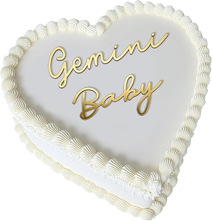 Libra Cake Topper β Zodiac Birthday Decoration for Libra Season, Horoscope Party Supplies for Baby or Adult Birthday (gemini baby golden)