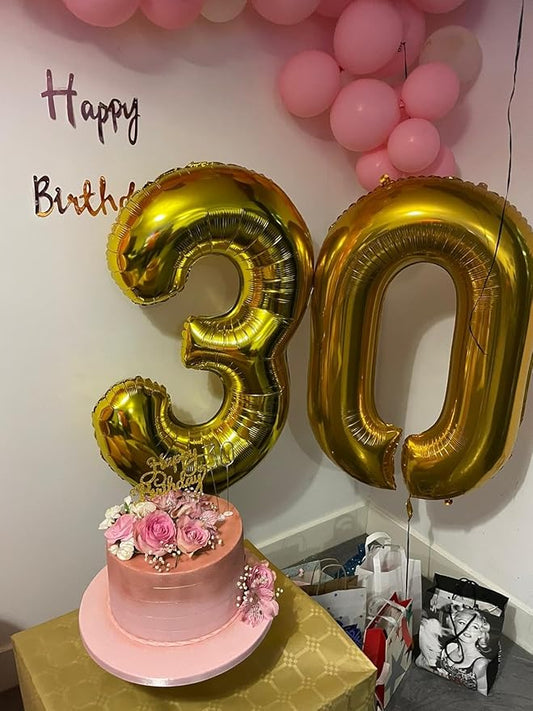 Numbers Balloon 3, 40 Inch Gold Balloon for Three Year Old Birthday Decor, 3 13 30 31 Birthday Party Decorations for Wedding Graduation Engagement