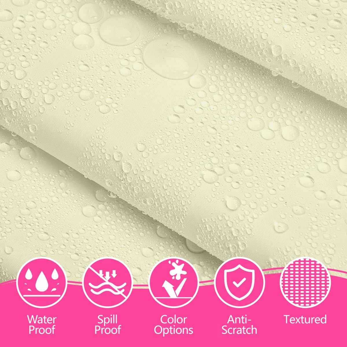 Disposable Plastic Tablecloth Ivory 54x108 Inch, 5-Pack Waterproof Rectangular Table Cover for Parties, Picnics, Dining Protection