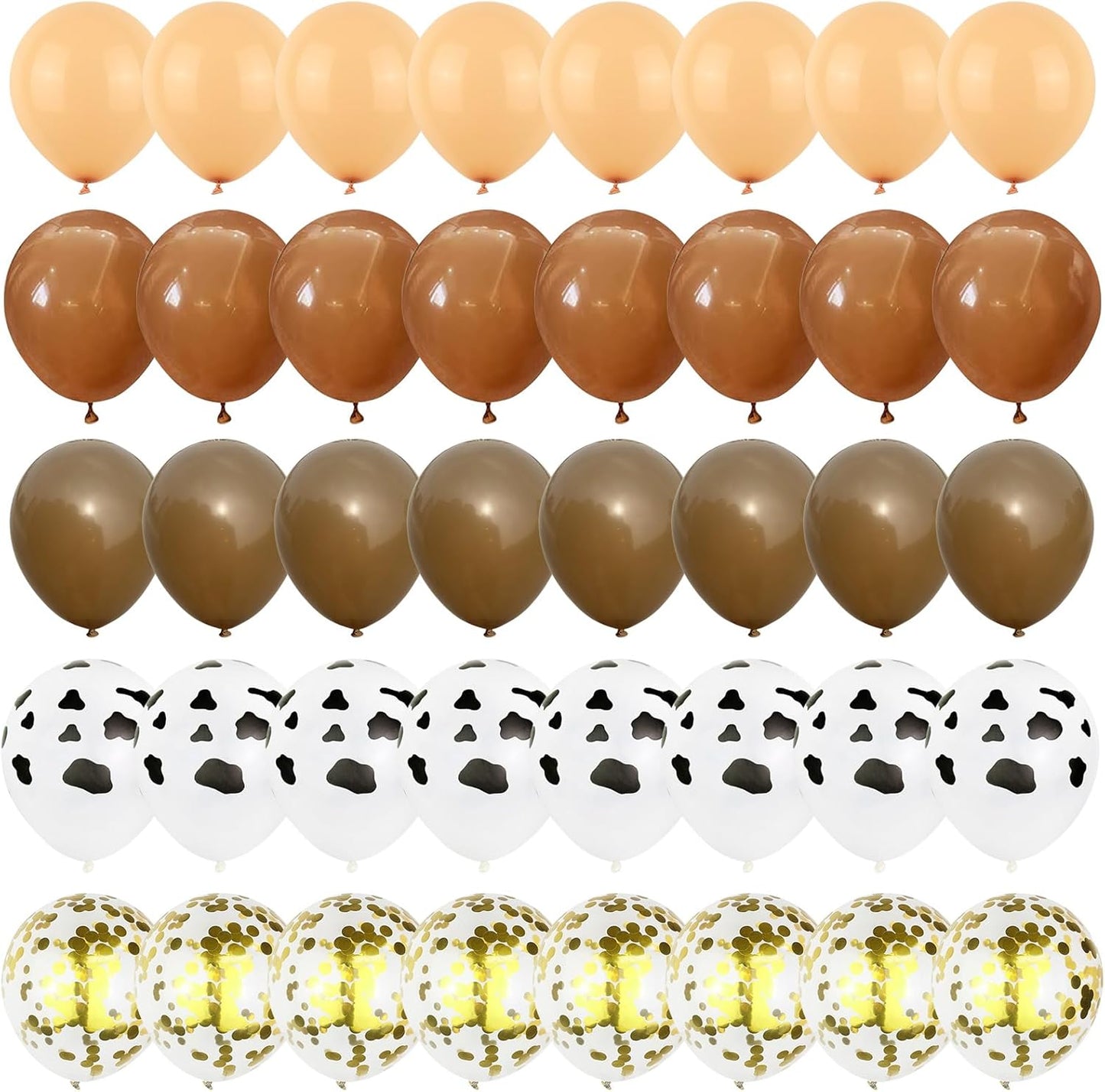 Blush Brown Cow Print Balloons Cowboy Birthday Decorations Western Farm Party 60pcs 12inch Nude Brown Helium Latex Balloons for Arch Tan Coffee Balloon Farmhouse Country Cowgirl Decor