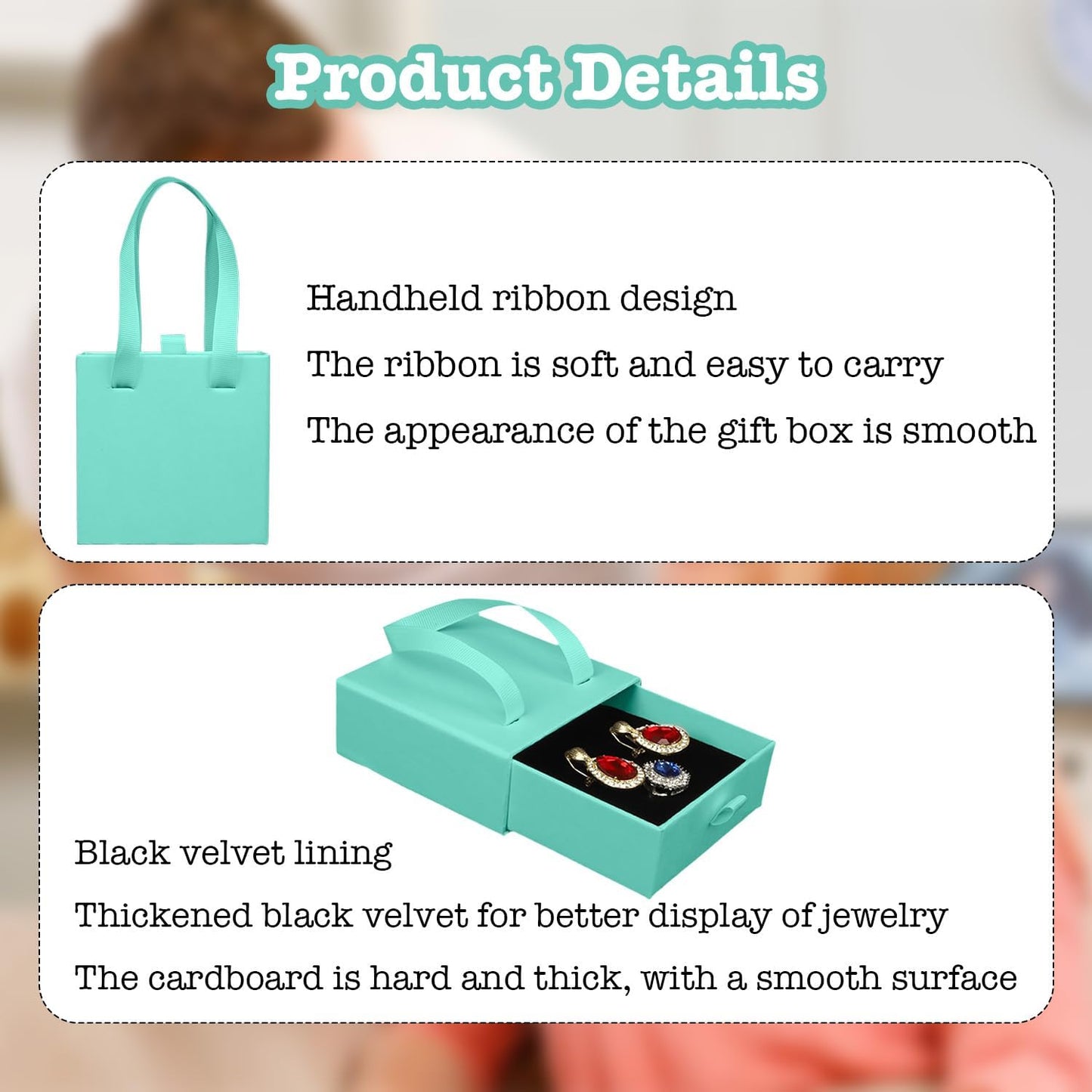 Small Jewelry Boxes, 12 Pack Jewelry Gift Boxes Drawer Jewelry Box Necklace Box, Jewelry Gift Box Necklace Gift Box For Earrings Rings Necklace Bracelet,4 x 4 x 1.7 Inches (Blue)