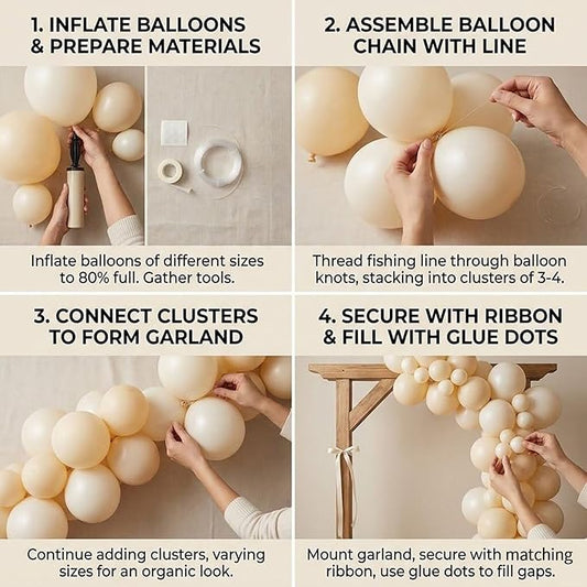 99pcs White Sand Balloons, Different Sizes Cream Balloons 18/12/10/5 Inch Ivory Beige Neutral Balloon Arch Kit for Wedding Baby Bridal Shower Engagement Birthday Party Decorations