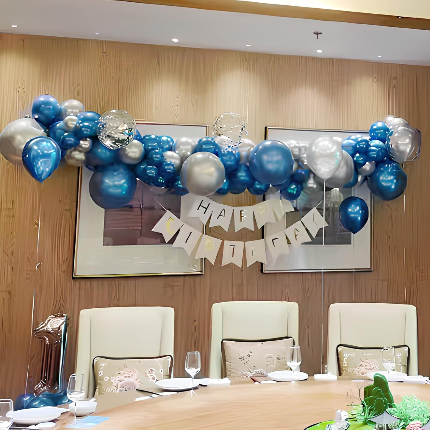 Metallic Chrome Blue Latex Balloons, 100pcs 12inches Round Helium Metallic ChromeBlue Balloons for Birthday Baby Shower Wedding Birthday Party Decorations