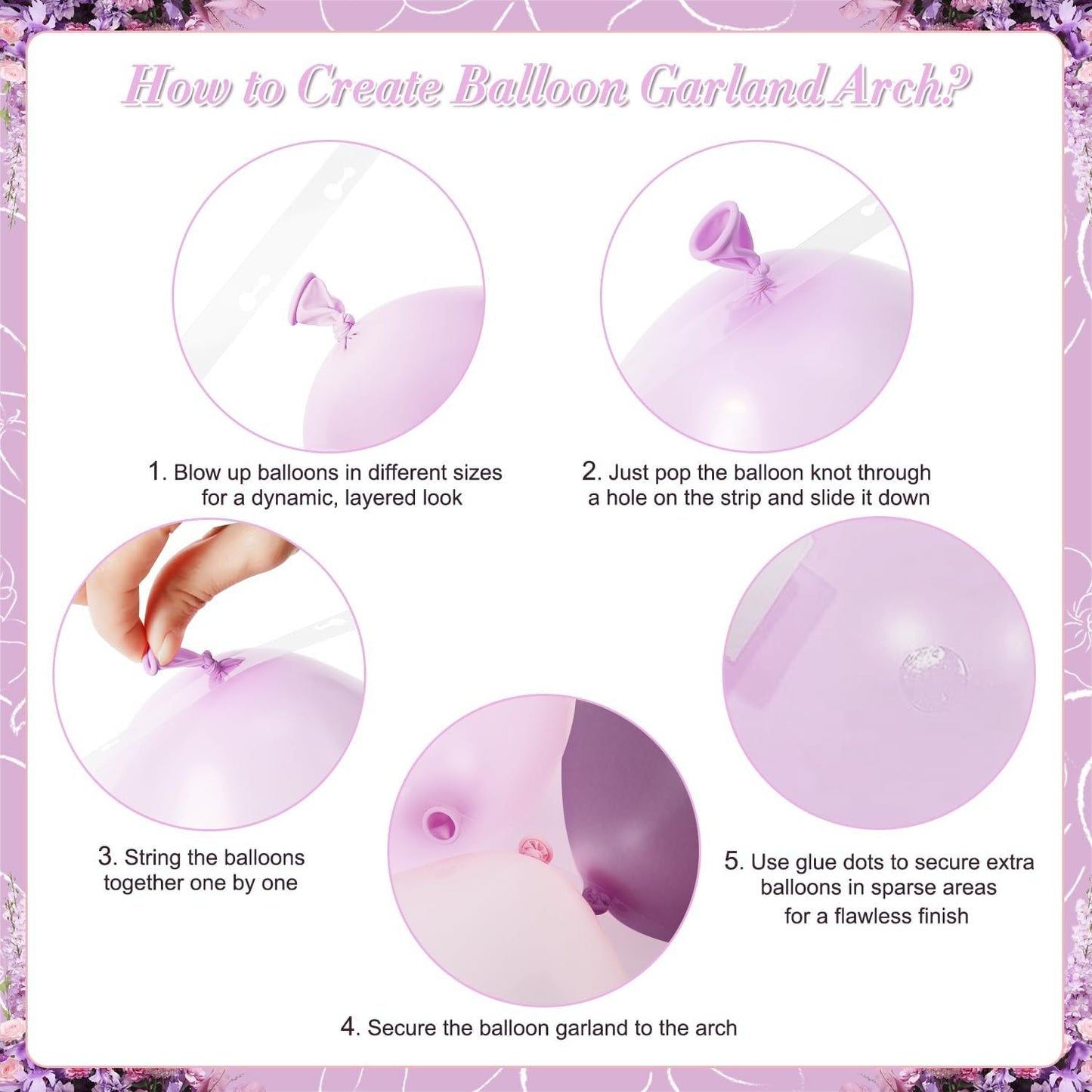 Purple Balloon Arch Kit 132Pcs purple and Pink Balloon Garland Arch Kit with Dusty Purple Light Pink Gold Pink White Clear Balloons for Birthday Baby Shower Bridal Shower Wedding Decorations