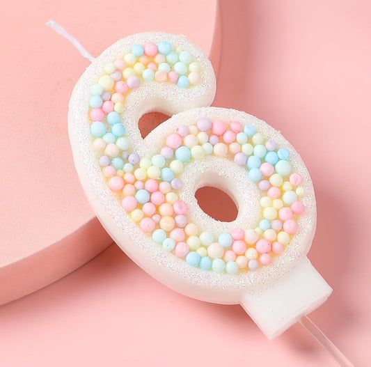 Sweet 16 Birthday Candle Macaron Glitter 3D Number 16 Candles for Birthday Cakes Girl Women Pastel Theme Sixteen Years Old Birthday Wedding Anniversary Party Cake Decoration