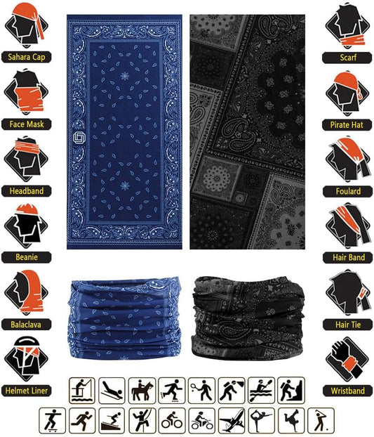 Headband Neck Gaiter Head Wrap Headwear Face Mask Magic Scarf Bandana for Men and Women