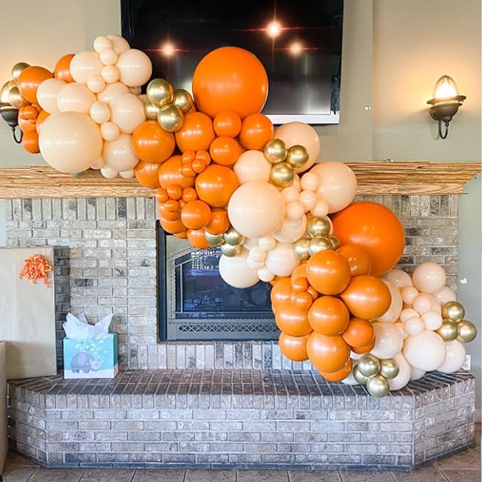 Orange Balloons 12 inch, Orange Latex Balloons 50pcs Party Balloons for Graduation Halloween Fall Tropical Thanksgiving Birthday Party Decorations