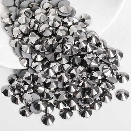 Beadsland Hotfix Rhinestones, 2880pcs Flatback Crystal Rhinestones for Crafts Clothes DIY Decoration,Hematite, SS10, 2.7-2.9mm