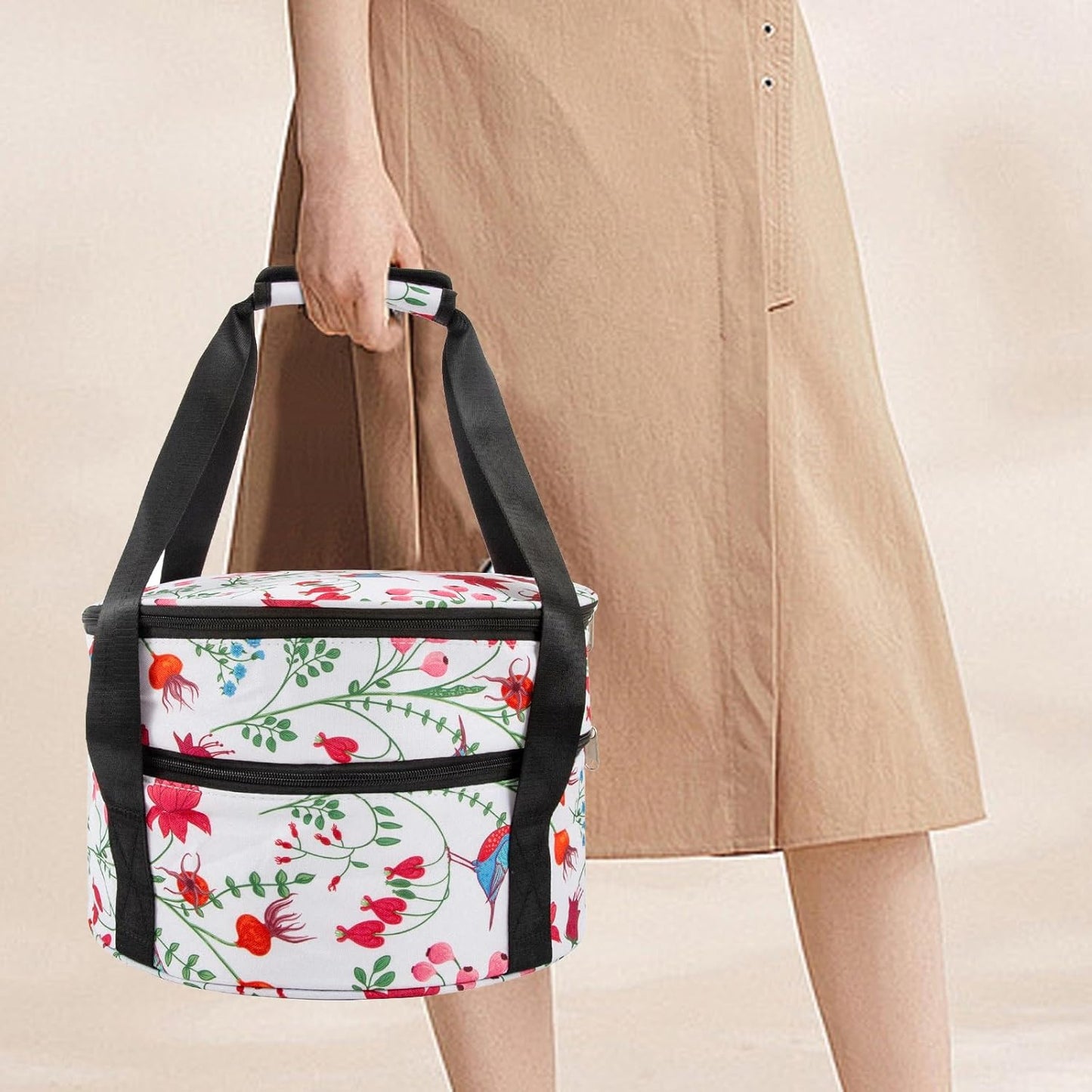 Insulated Double Decker Casserole Carrier for Hot or Cold Food, Pie and Dish Carrying Case, Lunch Bag for Party/Picnic, Pioneer Woman Dishes