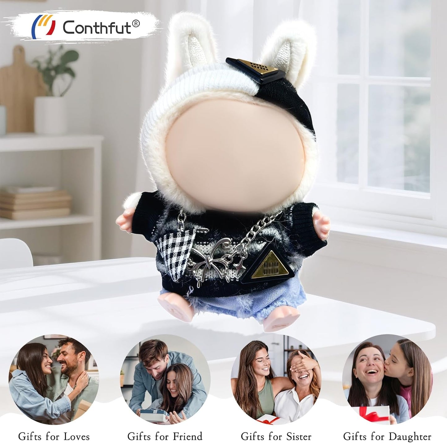 Doll Clothes,17cm/15cm Dolls Outfit Set,Accessories for Doll,Stylish Clothes Set Dress Up (No Doll)(Black)